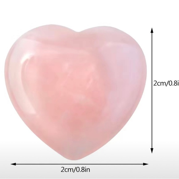 🍒🍒 2 Mini Heart Pink Crystal Stones - Picture 3 of 4